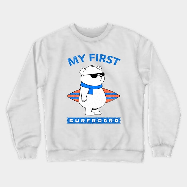 Bear with Surfboard Crewneck Sweatshirt by MONMON-75